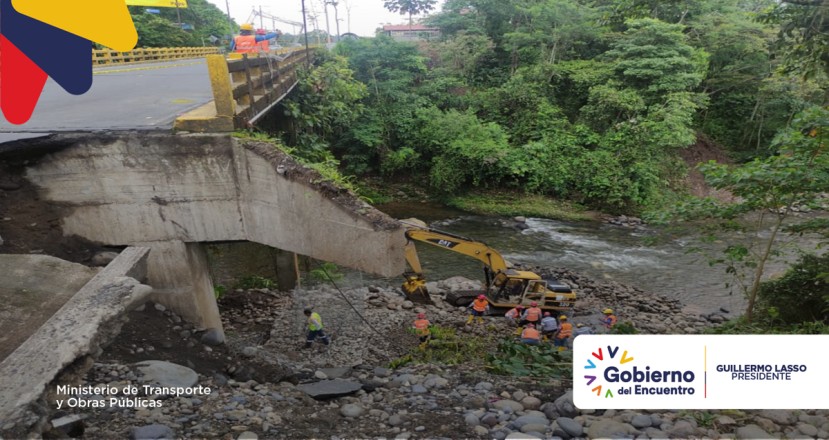 La circulación entre Tungurahua y Pastaza estará habilitada por la vía alterna del antiguo puente y por Shell-Madre Tierra-Puyo, respectivamente / Foto: cortesía ministerio de Transportes