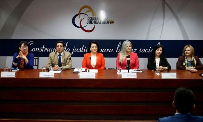 Foto: La Hora. Autoridades de Justicia dieron datos y cifras de femicidio.