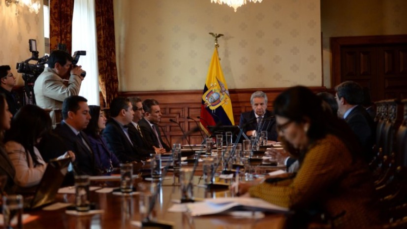 El presidente Lenín Moreno preside esta especie de Consejo de Estado constituido ayer. Foto: Expreso