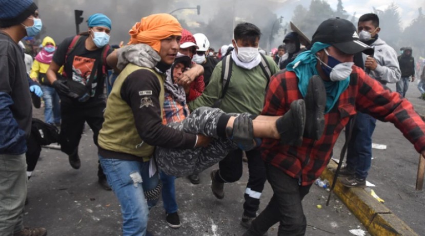 Protestas en Ecuador. Foto: Infobae