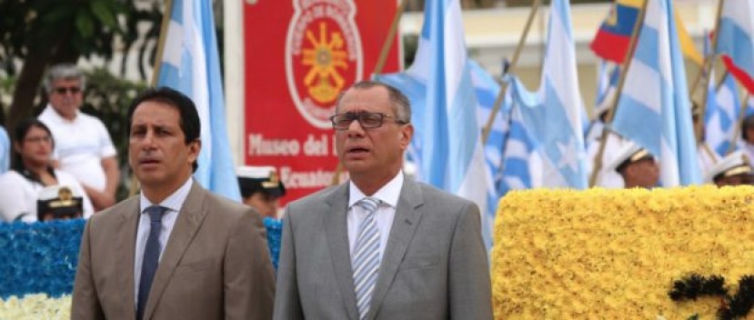 José Cevallos, Gobernador del Guayas junto al vicepresidente Jorge Glas. Foto: La República