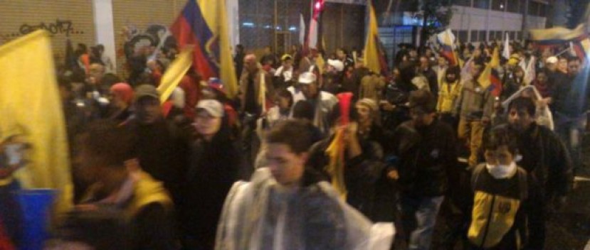 Marcha en Quito, el 12 de marzo de 2017, en contra de lo que consideran un fraude electoral. Foto: La República