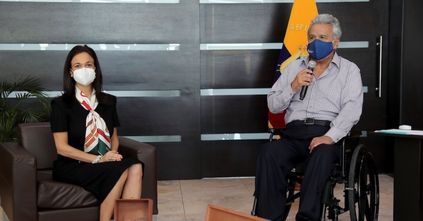 Lenín Moreno se reunió con la jefa de misión electoral de la OEA / Foto EFE Lenín Moreno se reunió con la jefa de misión electoral de la OEA / Foto EFE
