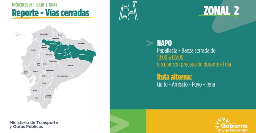 Informe Red Vial Región Amazónica - Julio 5 de 2022