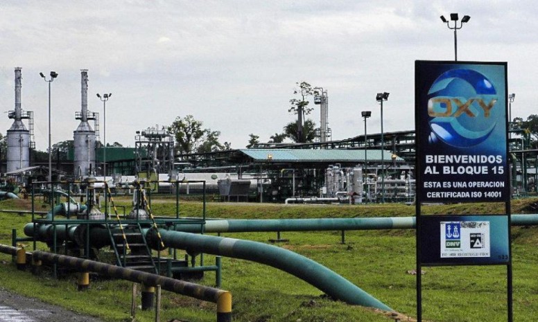 Campo de la Occidental Petroleum, en foto publicada por el diario La Hora, en 2012.