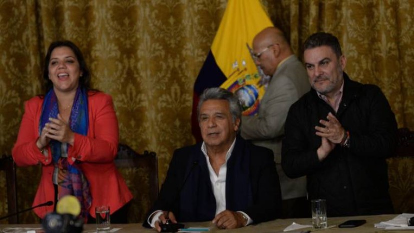 El núcleo duro del oficialismo acudió a Carondelet. Foto: Expreso