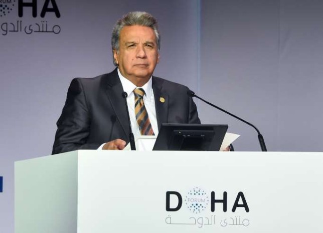 Travesía. El presidente Lenín Moreno retornó ayer de su viaje a China y Catar. Foto: La Hora