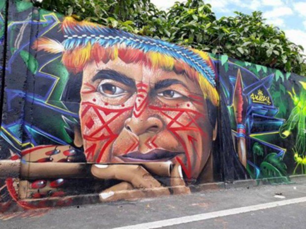 Dibujo de un chamán shuar gana Jungla Fest - Foto: El Universo