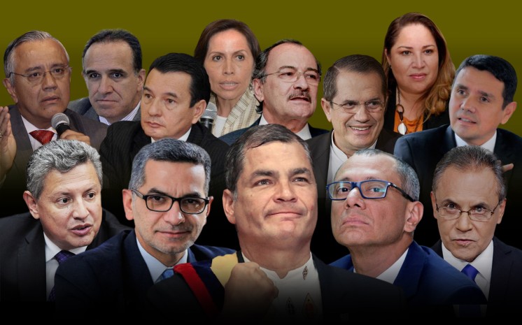 Rafael Correa y una docena más de ex altos funcionarios de su Gobierno tienen varias causas judiciales. Foto: Plan V Rafael Correa y una docena más de ex altos funcionarios de su Gobierno tienen varias causas judiciales. Foto: Plan V