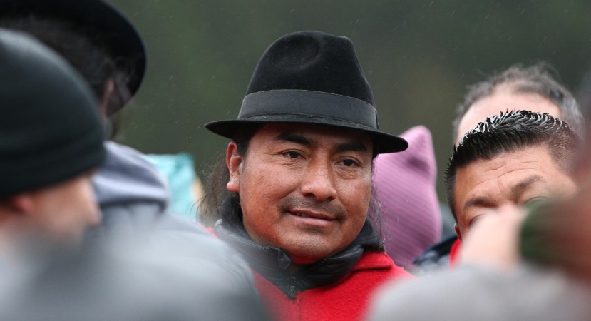 Leonidas Iza, calificó de un acto irresponsable que el Ejecutivo diga que es inviable la condonación de deudas de 10.000 dólares / Foto: EFE Leonidas Iza, calificó de un acto irresponsable que el Ejecutivo diga que es inviable la condonación de deudas de 10.000 dólares / Foto: EFE