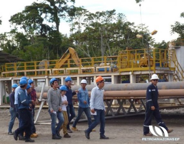 Schlumberger es una de las petroleras a las que les adeuda el país. Esta maneja el campo Auca en la Amazonía. Foto: El Universo