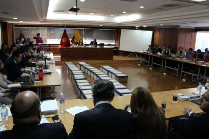 La jueza Daniella Camacho presidió la audiencia de evaluación y preparatoria de juicio del caso Sobornos 2012 - 2016, efectuada el 17 de octubre de 2019, en la Corte Nacional de Justicia. Foto: Primicias La jueza Daniella Camacho presidió la audiencia de evaluación y preparatoria de juicio del caso Sobornos 2012 - 2016, efectuada el 17 de octubre de 2019, en la Corte Nacional de Justicia. Foto: Primicias