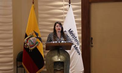 La ministra de Energía y Minas, Andrea Arrobo, presentó la ‘Rendición de Cuentas 2023’ / Foto: cortesía Ministerio de Energía 