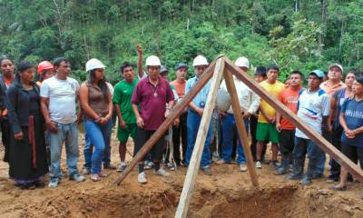 La construcción se ubica a 300 metros de la población de Shaime - Foto: Zamora Chinchipe