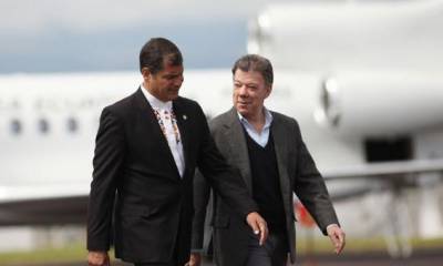 Rafael Correa y Juan Manuel Santos se reunirán el próximo lunes 15 de diciembre para revisar una agenda conjunta. Foto: Archivo / El Comercio