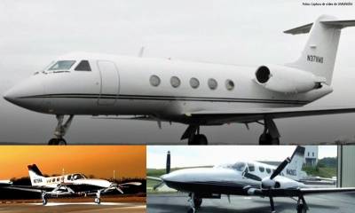 El avión ejecutivo Gulfstream N378MB (arriba), una avioneta Cessna y otra aeronave fueron incautados por la DEA en Estados Unidos. Los dueños de Sky Jet Elite Corp. dijeron que los aviones que iban a ser devueltos, pero hasta el momento no ha ocurrido, según Cléver Jiménez. Foto: Plan V