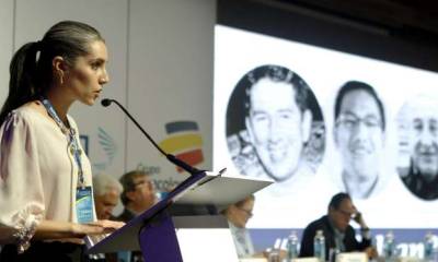  El informe de la Sociedad Interamericana de Prensa fue leído por Gabriela Vivando, representante de diario La Hora. Foto: La Hora