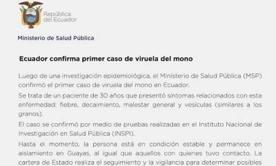 Ecuador confirma su primer caso de viruela del mono / Foto: EFE