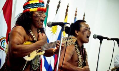 El grupo musical Tawasap en una de sus presentaciones en Morona Santiago. Foto: La Hora