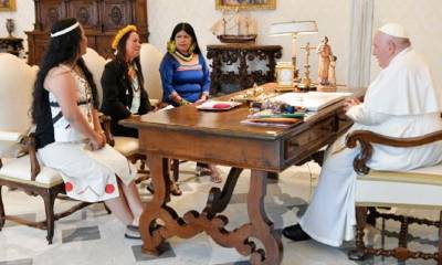 3 representantes de la Conferencia Eclesial de la Amazonía (CEAMA) estuvieron presentes en el Vaticano/ Foto: cortesía Vatican News