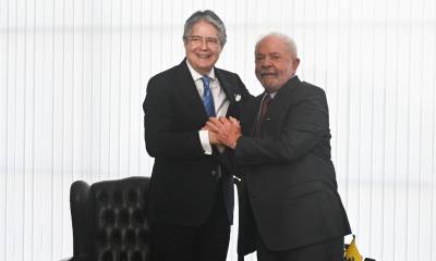 Lasso y Lula se comprometieron a fortalecer el trabajo conjunto para combatir los delitos transnacionales y mejorar la seguridad de las dos naciones / Foto: EFE