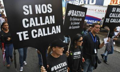 MARCHA. Protesta por la libertad de prensa en Panamá. (FOTO: NTN24) 