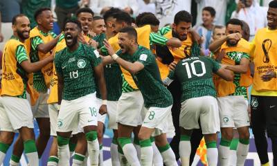 Los goles en el partido lo hicieron Leo Messi por Argentina y Firas Al Buraikan y Salem Al Dawsrai por Arabia Saudita / Foto: EFE