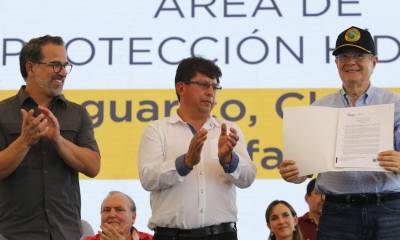 Guillermo Lasso, hizo el anuncio de la creación de la reserva durante una ceremonia especial efectuada en la ciudad de Nueva Loja / Foto: cortesía Presidencia 