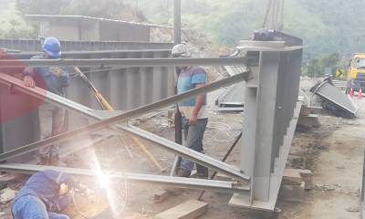 La construcción del nuevo puente El Destrozo avanza / Foto: cortesía MTOP