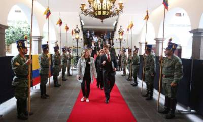 PREPARATIVOS. Varios preparativos se realizaron ayer en el Palacio de Carondelet. El funcionario llega procedente de Brasil. Foto: La Hora