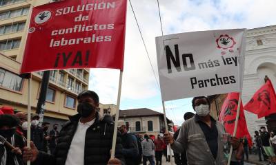 Sindicatos e indígenas realizaron la primera manifestación contra el gobierno de Guillermo Lasso / Foto: EFE