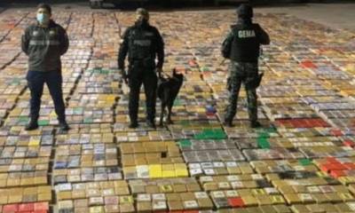 A través de medios tecnológicos y el can detector Troya se encontró la droga camuflada entre cajas de atún enlatado / Foto: cortesía El Telégrafo