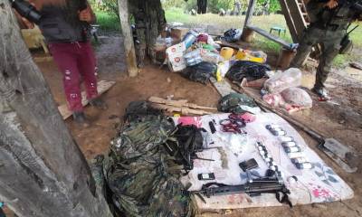 Militares encontraron base de descanso clandestina en Sucumbíos / Foto: cortesía Fuerzas Armadas