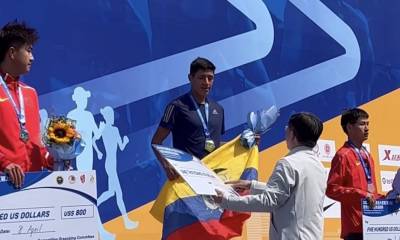 El marchista quiteño tiene asegurado su participación en los Juegos Olímpicos de París 2024/ Foto: Cortesía Federación Ecuatoriana de Atletismo