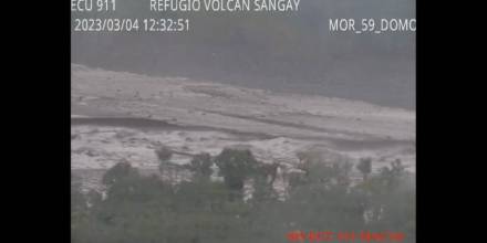 Lahares descienden desde el Sangay debido a las lluvias