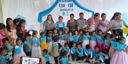 Un total de 67 niños del Centro de Desarrollo Infantil (CDI) del cantón Nangaritza, provincia de Zamora Chinchipe, egresaron / Foto: cortesía MIES