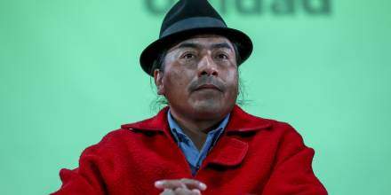 Iza fue designado como candidato presidencial por el consejo ampliado de la Conaie, en medio de un conflicto interno dentro del movimiento indígena/ Foto: cortesía EFE