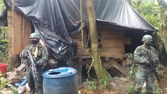 Militares encuentran droga y armamento en dos operativos en Sucumbíos / foto cortesía Fuerzas Armadas