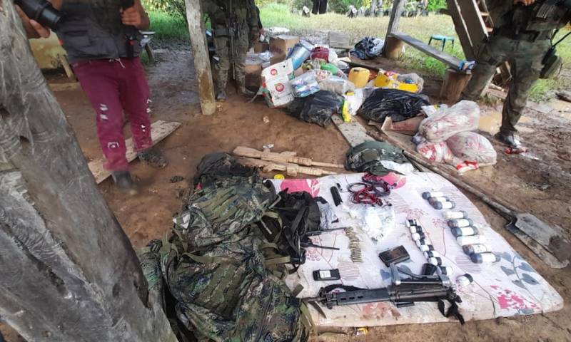 Campamento de grupo ‘Comandos de la Frontera’ fue destruido en Sucumbíos / Foto: cortesía Noticias y Respuestas