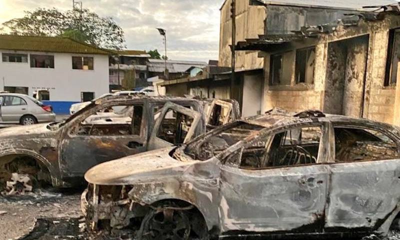 Puyo vivió una noche de terror por las protestas / Foto: cortesía