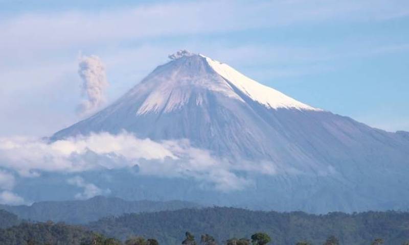 El Sangay ya venía presentando actividad eruptiva, según reportes previos del Instituto Geofísico. Foto: Expreso