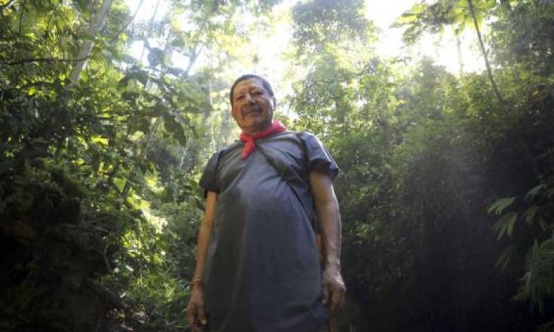 Isidro Lucitante, presidente de la comunidad Avié, vive a orillas del Bermejo. Foto: Diego Pallero/ EL COMERCIO