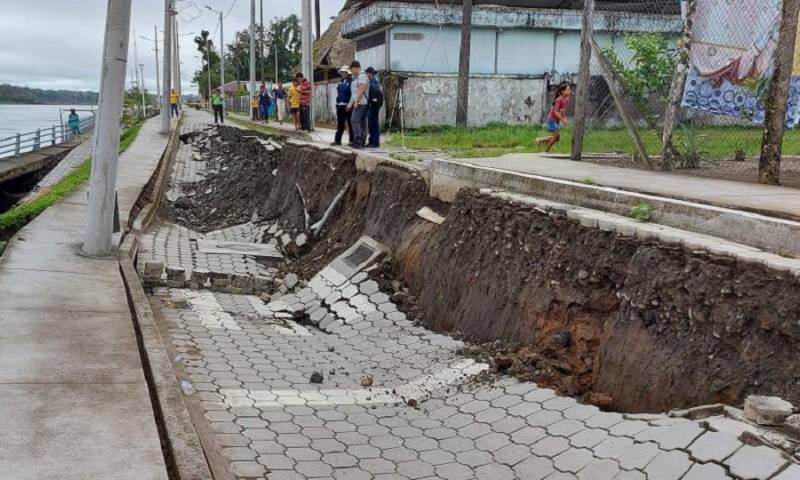 Aguarico fue declarado en emergencia por colapso de muro / Foto: cortesía Municipio de Aguarico