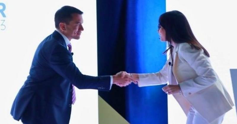 Daniel Noboa y Luisa González debatieron en la segunda vuelta de 2023 / Foto: cortesía CNE