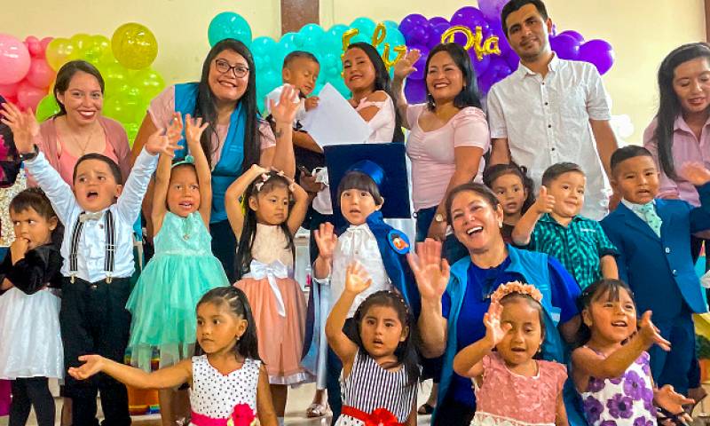 El 29 de julio, el ministerio de Inclusión Económica y Social (MIES) Distrito Puyo realizó el egreso de 486 niños de 3 años en los 29 Centros de Desarrollo Infantil (CDI).  Foto: Cortesía MIES