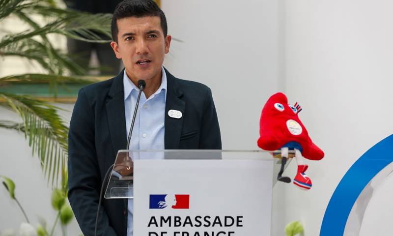 Richard Carapaz, que aún busca un cupo para París 2024, habló de la ilusión de competir en unos Juegos Olímpicos / Foto: EFE