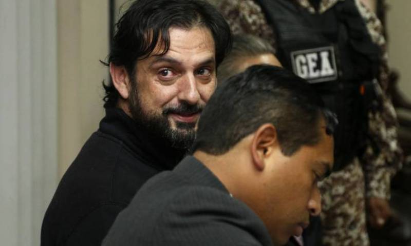 El estadounidense Paul Ceglia, quien afirmó ser dueño de la mitad de Facebook, asiste a una audiencia en Quito el 27 de febrero de 2019. Foto: Expreso