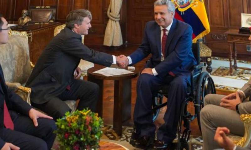  El año pasado, el presidente Moreno se reunió con directivos de Ashmore Group, una de las firmas que ha invirtido en papeles ecuatorianos.Cortesía. Foto: Expreso