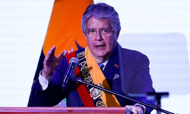 El presidente de Ecuador, Guillermo Lasso, presentó su informe a la Nación tras la muerte cruzada que cerró la Asamblea Nacional / Foto: EFE