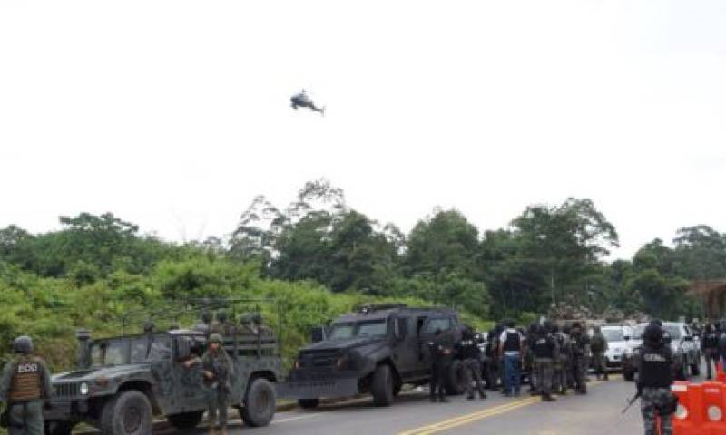 Intervención militar en Mataje, foto difundida por la Secretaría de Comunicación, el 13 de abril de 2018. Foto: La República
